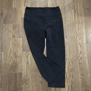 Lululemon cropped leggings with mesh detail